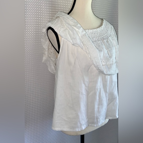 Women’s Sofia‎ Vergara Cha Cha Top Off-the-Shoulder Eyelet Ruffle size medium - Picture 5 of 16